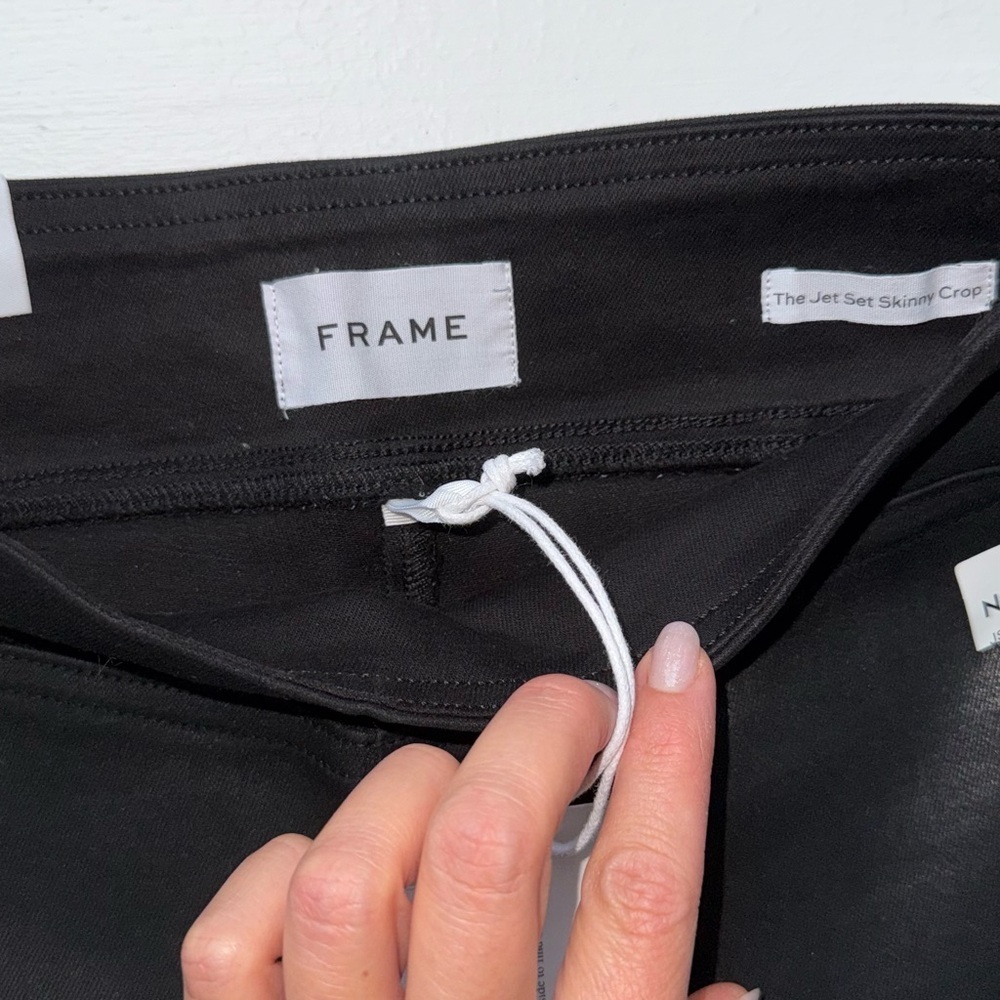 Frame Women’s The Jetset Skinny Crop Pants in Sheer Noir/ Black size 0 NWT - Picture 3 of 8